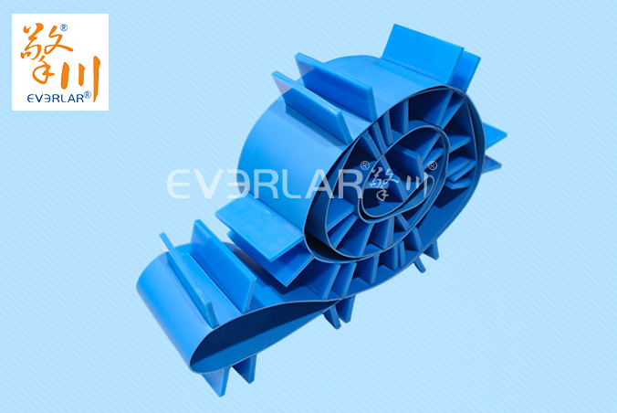 藍(lán)色PU輸送帶加擋板耐腐蝕食品級(jí)海鮮分揀機(jī)專(zhuān)配傳輸帶廠(chǎng)家定制