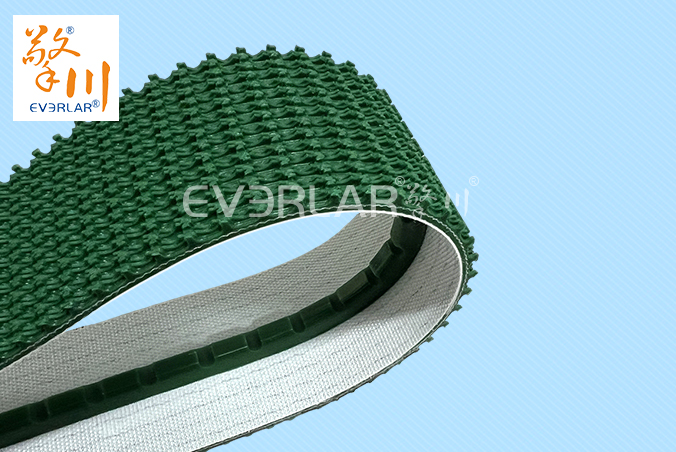 綠色PVC花紋帶加導(dǎo)條耐磨防滑物流行業(yè)快遞分揀機輸送帶擎川定制