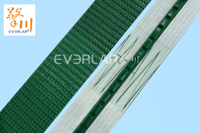 綠色PVC花紋帶加導(dǎo)條耐磨防滑物流行業(yè)快遞分揀機輸送帶擎川定制