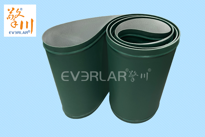 墨綠色PU輸送帶加雙導(dǎo)條耐磨抗撕裂食品電子物流分揀機(jī)皮帶擎川定制