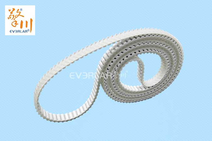 白色聚氨酯PU同步帶加魚骨紋耐磨耐油食品包裝分揀機(jī)傳動帶everlar定制
