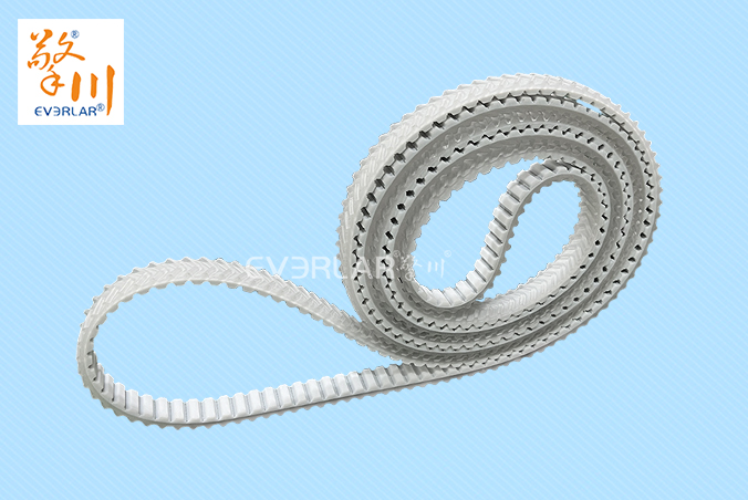 白色聚氨酯PU同步帶加魚骨紋耐磨耐油食品包裝分揀機(jī)傳動帶everlar定制