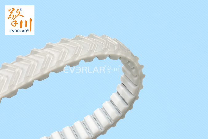 白色聚氨酯PU同步帶加魚骨紋耐磨耐油食品包裝分揀機(jī)傳動帶everlar定制