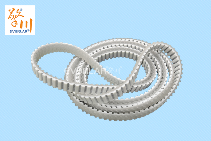 白色聚氨酯PU同步帶加魚骨紋耐磨耐油食品包裝分揀機(jī)傳動帶everlar定制