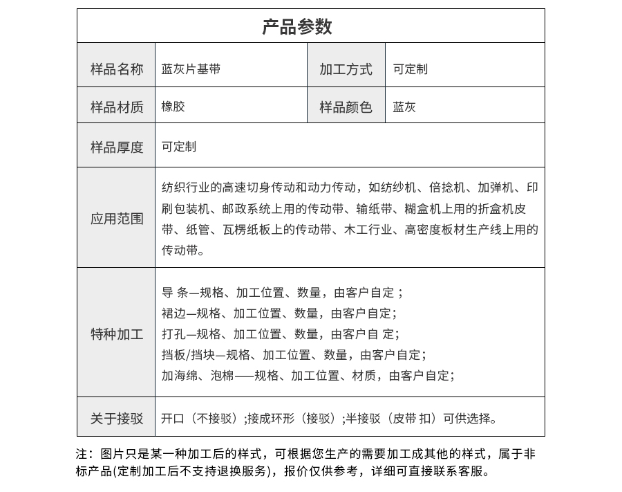 橡膠片基帶 橡膠片基帶