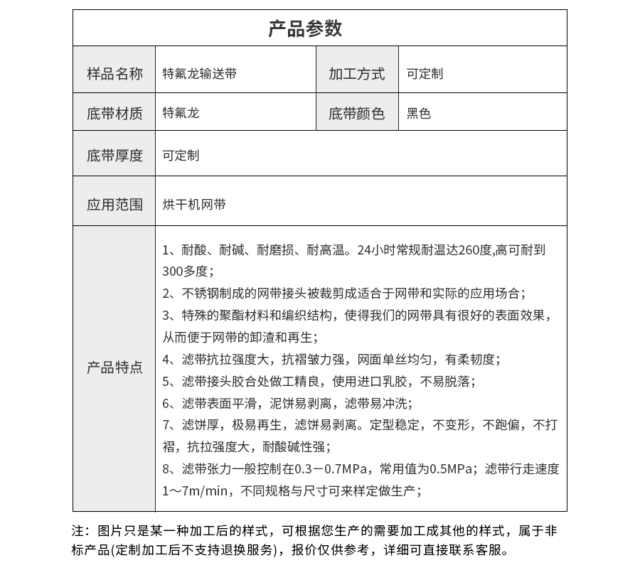 鐵氟龍輸送帶 鐵氟龍輸送帶